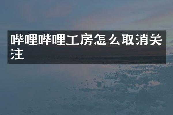 哔哩哔哩工房怎么取消关注