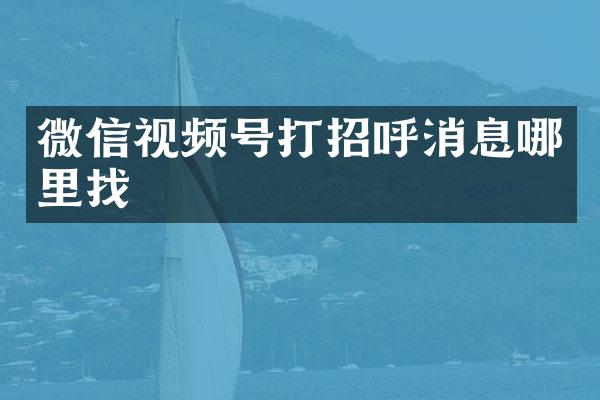 微信视频号打招呼消息哪里找
