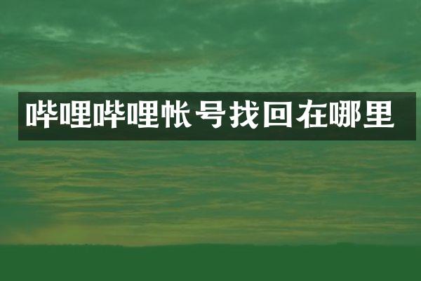 哔哩哔哩帐号找回在哪里