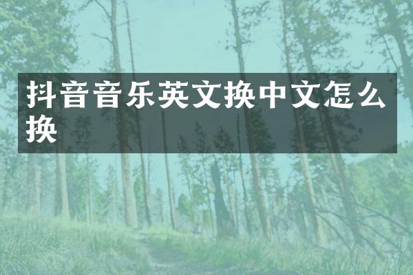 抖音音乐英文换中文怎么换