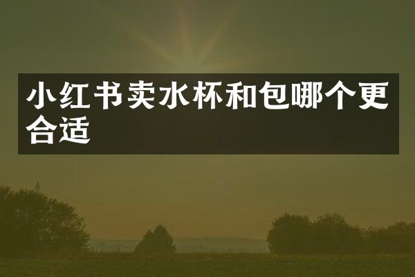 小红书卖水杯和包哪个更合适