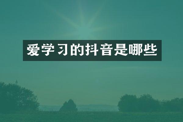 爱学习的抖音是哪些
