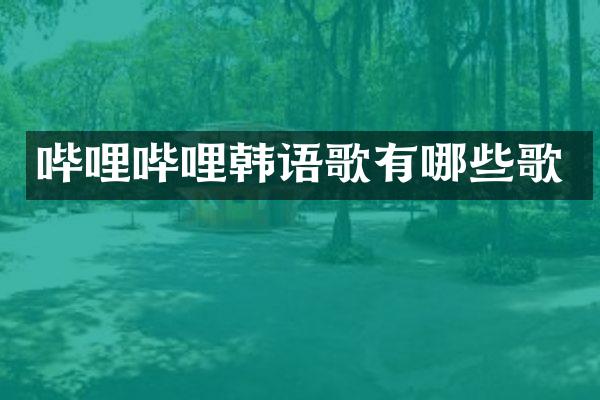 哔哩哔哩韩语歌有哪些歌