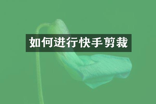 如何进行快手剪裁