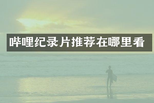 哔哩纪录片推荐在哪里看