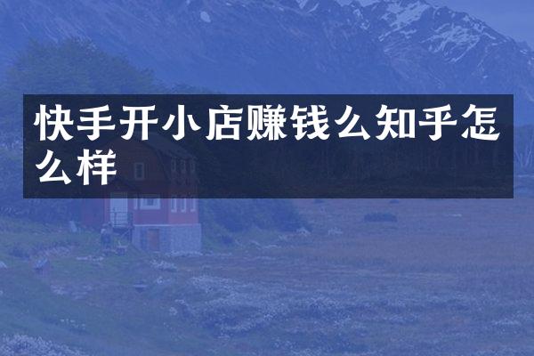 快手开小店赚钱么知乎怎么样