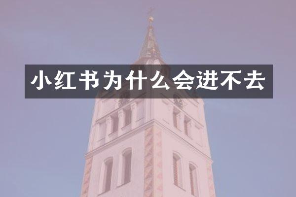 小红书为什么会进不去