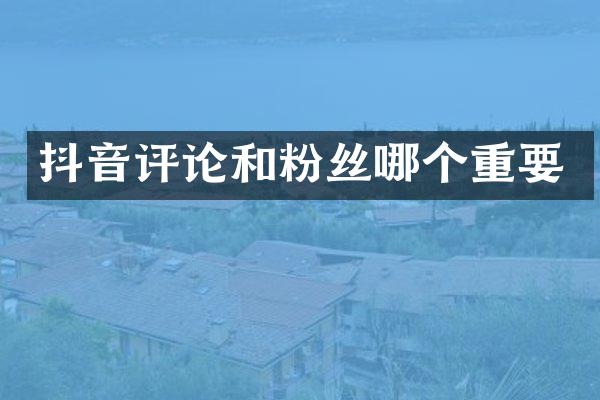 抖音评论和粉丝哪个重要