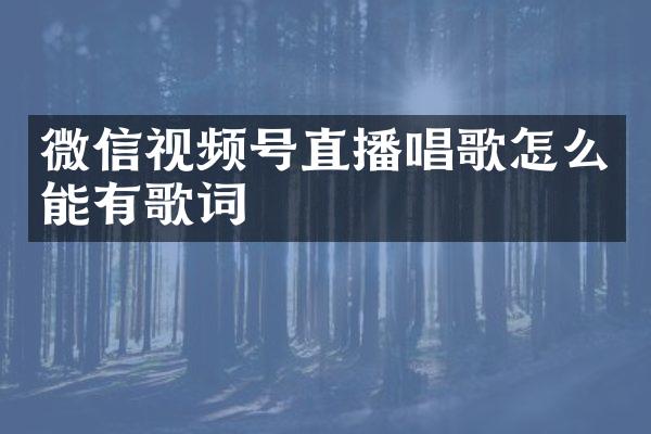 微信视频号直播唱歌怎么能有歌词