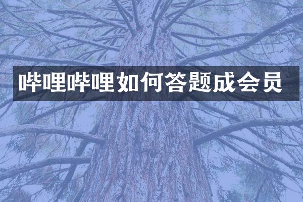 哔哩哔哩如何答题成会员