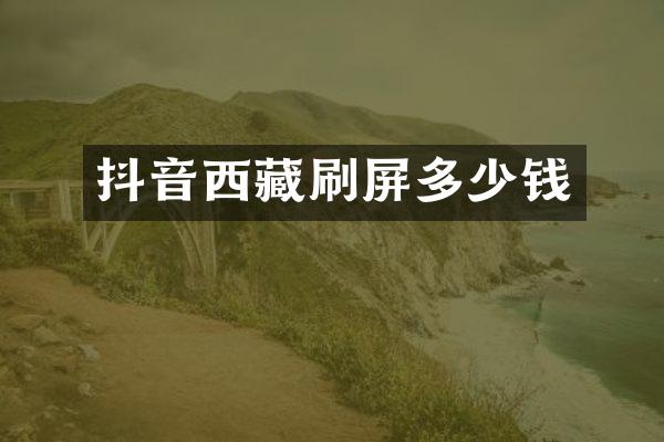 抖音西藏刷屏多少钱