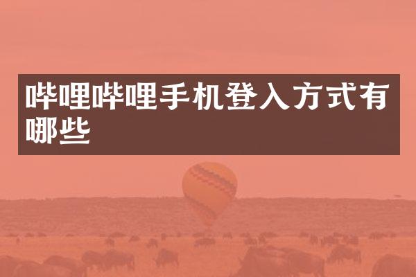 哔哩哔哩手机登入方式有哪些