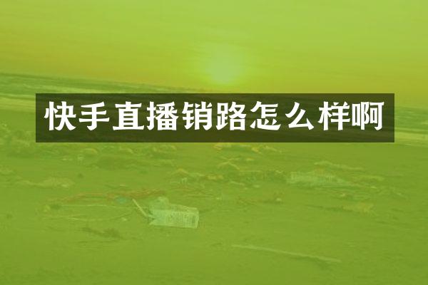 快手直播销路怎么样啊