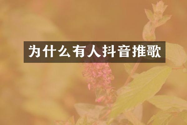 为什么有人抖音推歌