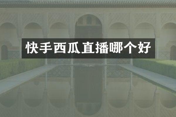 快手西瓜直播哪个好