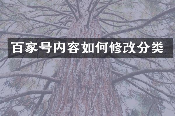 百家号内容如何修改分类