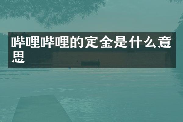 哔哩哔哩的定金是什么意思