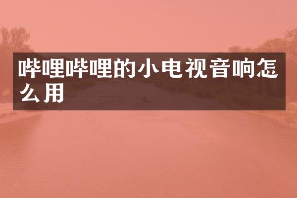 哔哩哔哩的小电视音响怎么用