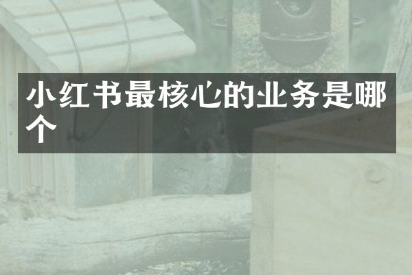 小红书最核心的业务是哪个