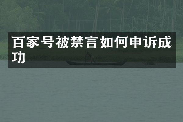 百家号被禁言如何申诉成功