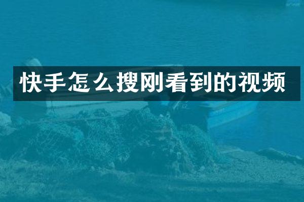 快手怎么搜刚看到的视频