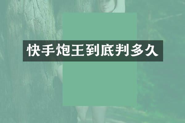 快手炮王到底判多久