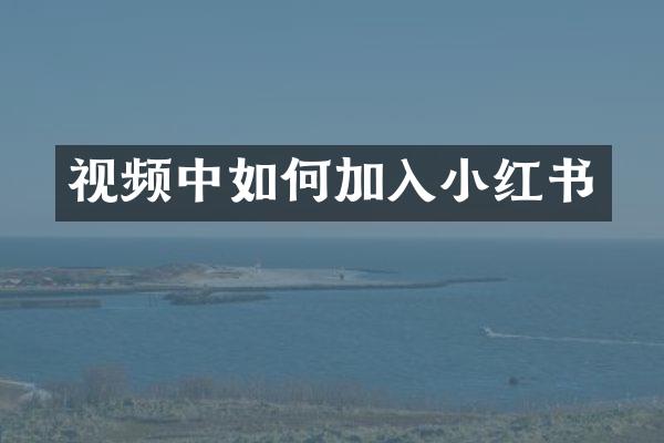 视频中如何加入小红书