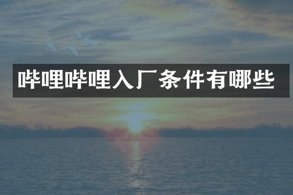 哔哩哔哩入厂条件有哪些