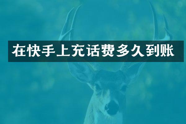 在快手上充话费多久到账