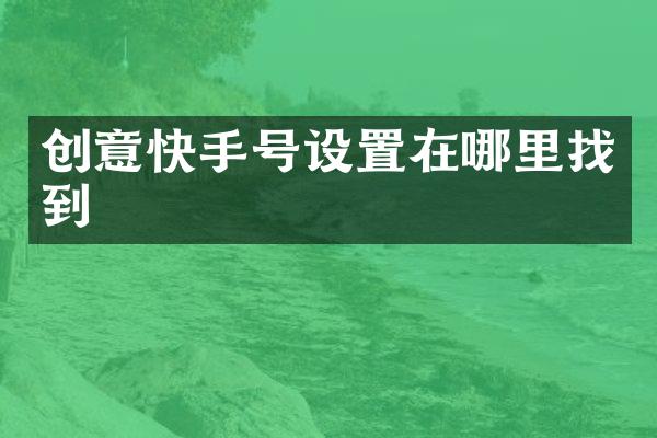 创意快手号设置在哪里找到