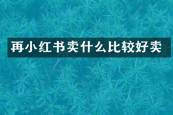 再小红书卖什么比较好卖