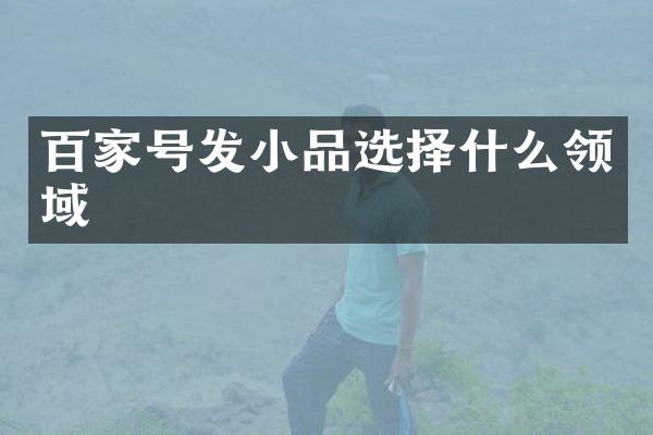 百家号发小品选择什么领域