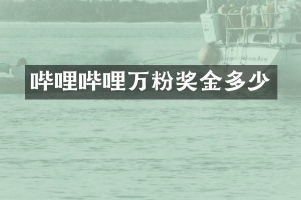 哔哩哔哩万粉奖金多少