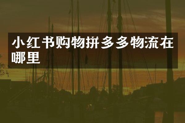 小红书购物拼多多物流在哪里