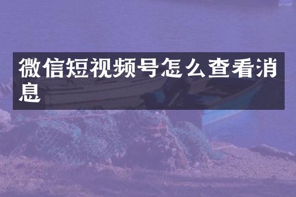 微信短视频号怎么查看消息