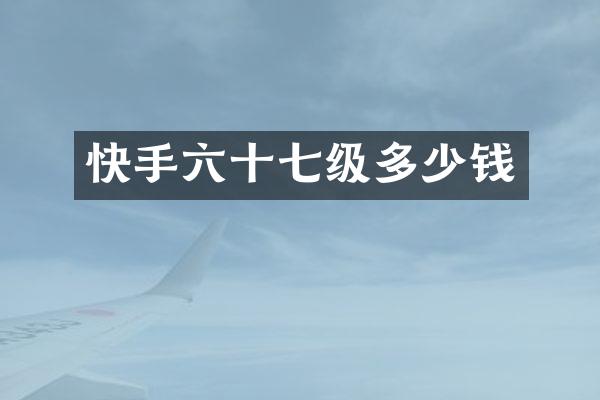 快手六十七级多少钱