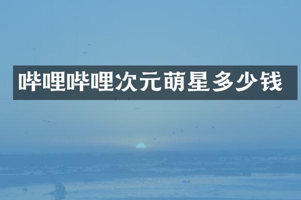 哔哩哔哩次元萌星多少钱