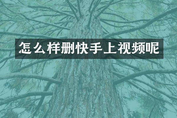 怎么样删快手上视频呢