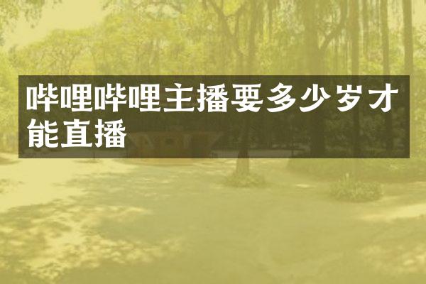 哔哩哔哩主播要多少岁才能直播