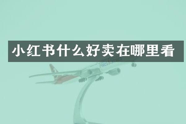 小红书什么好卖在哪里看