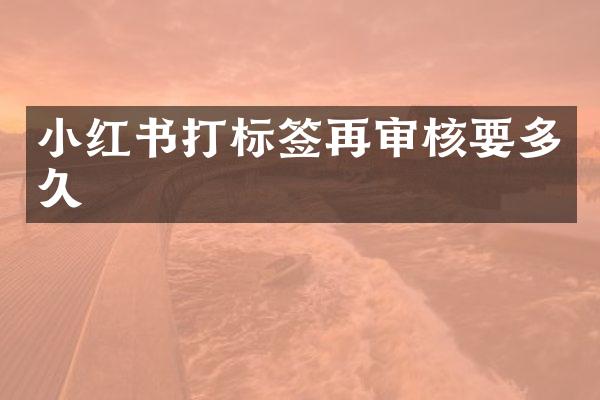 小红书打标签再审核要多久