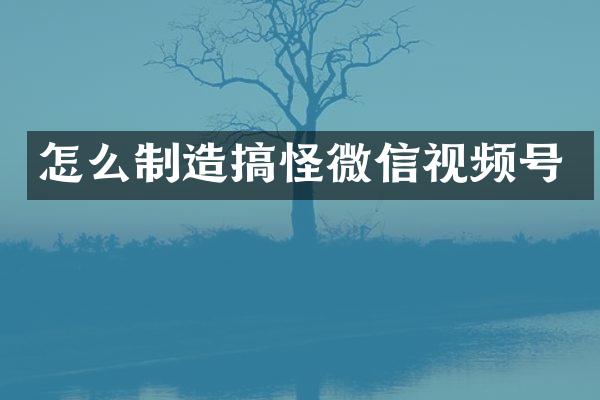 怎么制造搞怪微信视频号