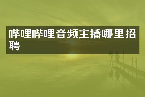 哔哩哔哩音频主播哪里招聘