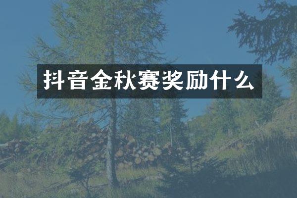 抖音金秋赛奖励什么