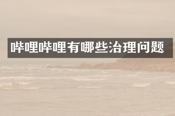哔哩哔哩有哪些治理问题
