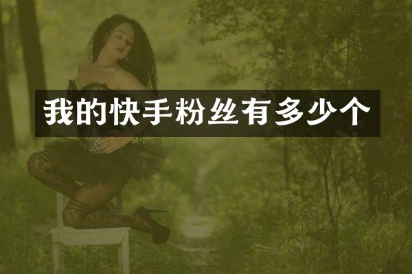 我的快手粉丝有多少个