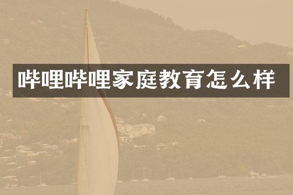 哔哩哔哩家庭教育怎么样