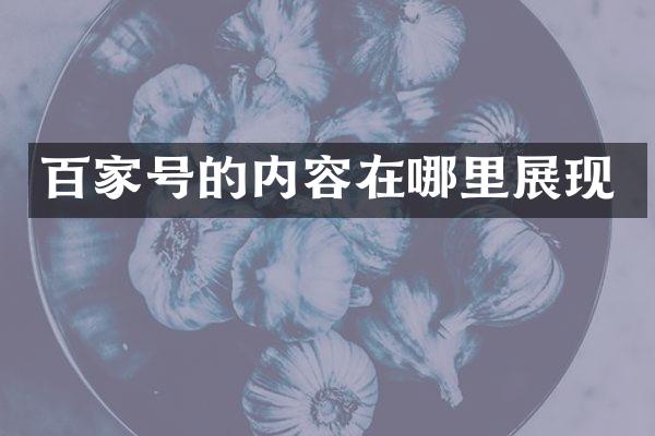百家号的内容在哪里展现