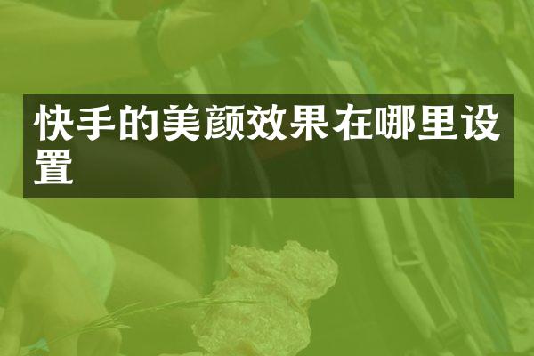 快手的美颜效果在哪里设置