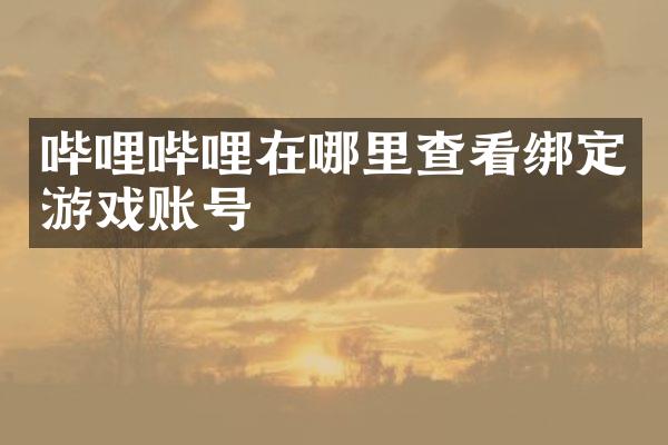 哔哩哔哩在哪里查看绑定游戏账号